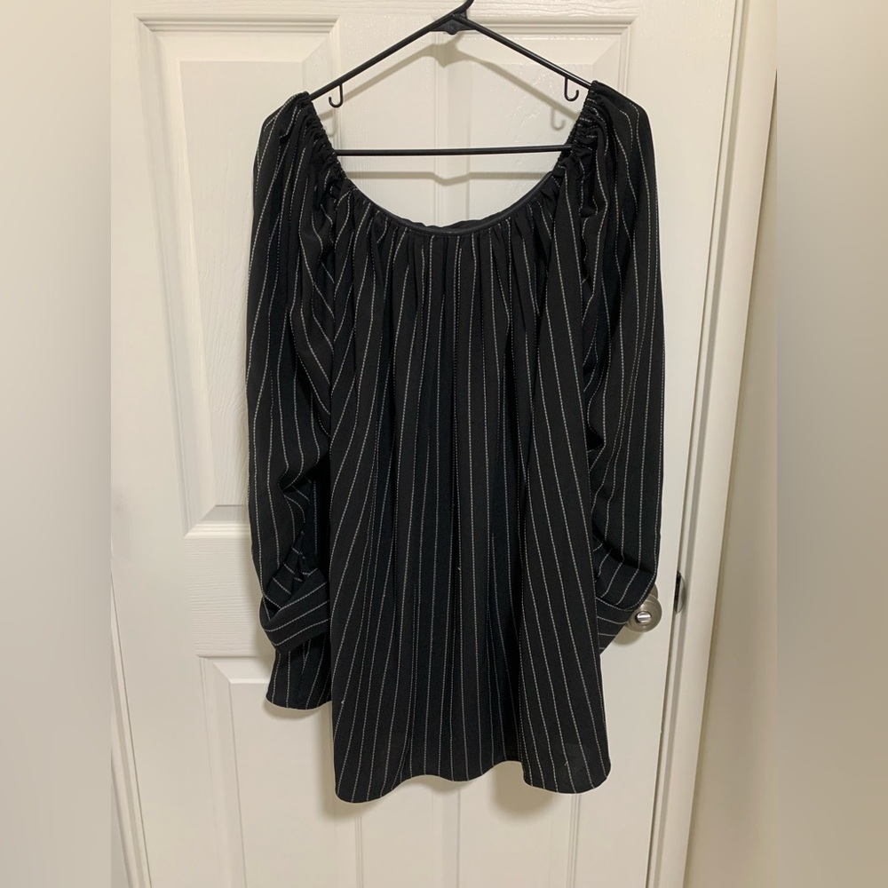 J.ING Black Top with White Pinstripes